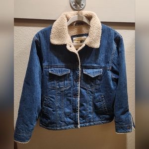 Wrangler - fur lined jean jacket, size medium